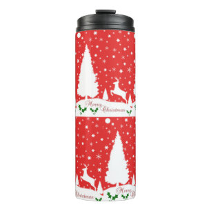 Garrafa Térmica Feliz Natal Flocos de Neve de inverno