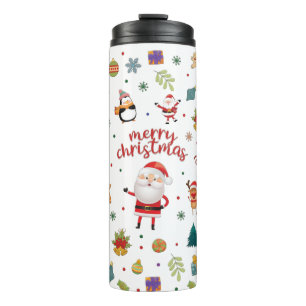 Garrafa Térmica Feliz Padrão de Natal