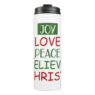 Garrafa Térmica Feliz Xmas Joy Love Peace Acredite