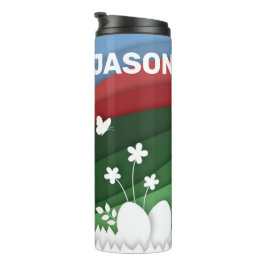 Garrafa Térmica Felz pascoa e ovos na natureza