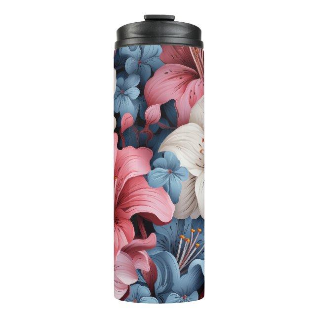 Garrafa Térmica Feminine Lillies Florals Tumbler (Frente)