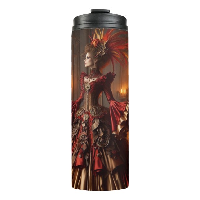 Garrafa Térmica Fênix Fire Queen Steampunk Victorunk Industrial (Frente)