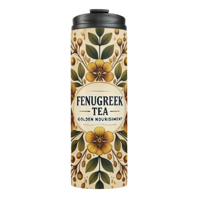 Garrafa Térmica Fenugreek Tea Design AI art (Frente)