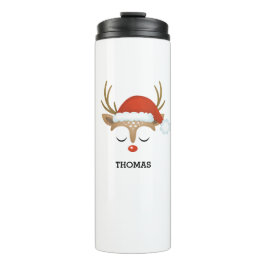 Garrafa Térmica Feriado de Natal Rudolph Reindeer Tumbler Térmico
