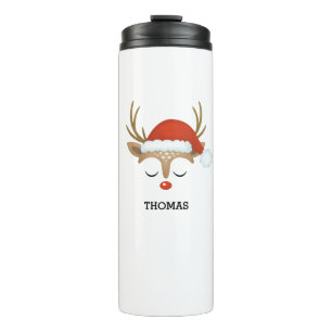 Garrafa Térmica Feriado de Natal Rudolph Reindeer Tumbler Térmico