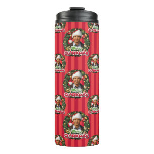 Garrafa Térmica Férias de Natal   Padrão Clarkmas Feliz
