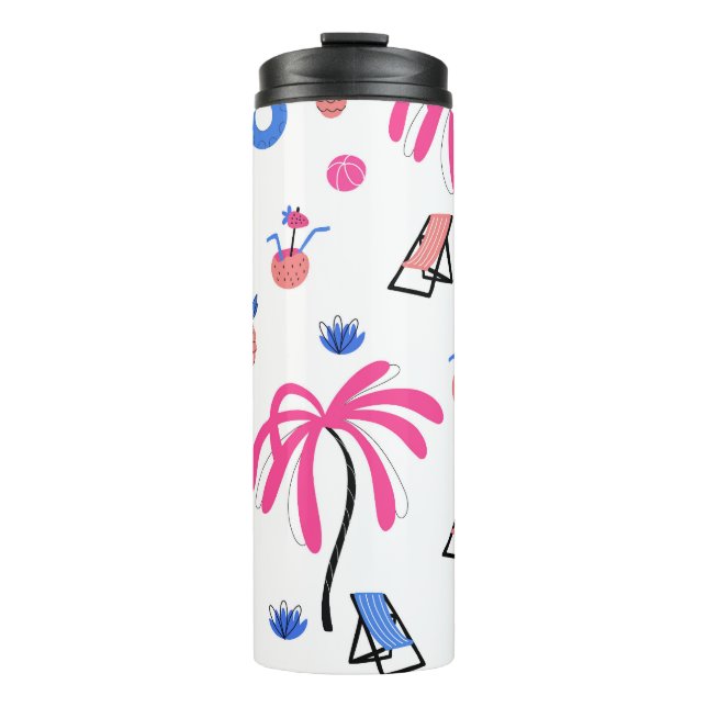 Garrafa Térmica Férias de Verão: Pineanases das Palmeiras (Frente)