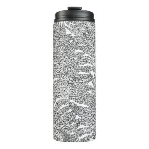 Garrafa Térmica Fern em preto e branco
