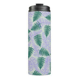 Garrafa Térmica Fern roxo verde deixa padrão de flores retrô 70s