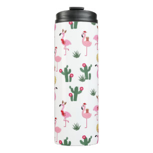 Garrafa Térmica Festa de Flamingo de Natal   Feriados