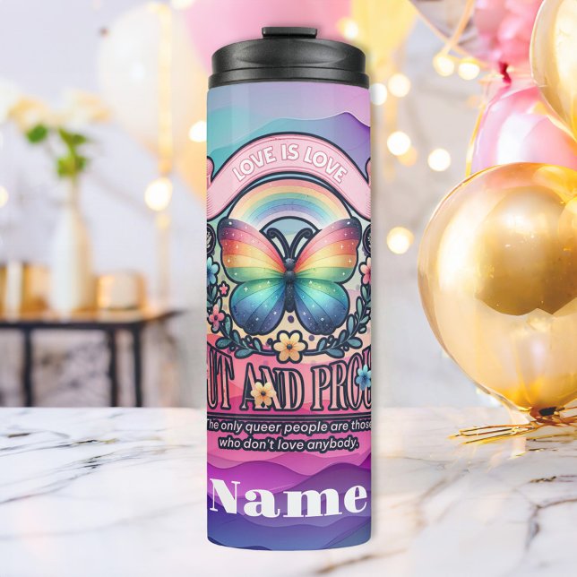 Garrafa Térmica Festa de Orgulho gay de Saída e Orgulho (Criador carregado)