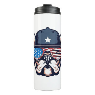 Garrafa Térmica Festa do Bulldog Francês 4 de julho