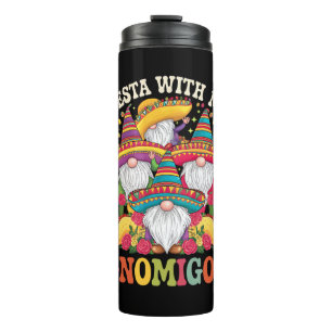 Garrafa Térmica Fiesta Com Meu Gnomigos Gnomos Cinco De Mayo