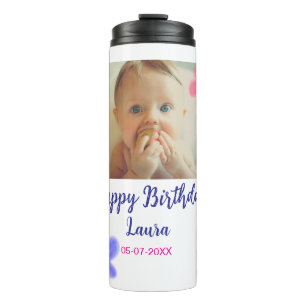 Garrafa Térmica Filhos bebês primeiro aniversario adicionar nome d
