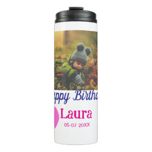 Garrafa Térmica Filhos bebês primeiro aniversario adicionar nome d