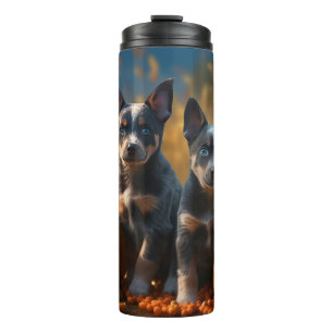Garrafa Térmica Filhote de Blue Heeler Delícia de Outono Abóbora