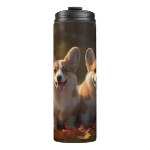 Garrafa Térmica Filhote de Corgi Delícia de Outono Abóbora