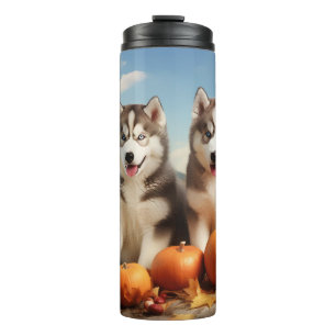 Garrafa Térmica Filhote de Malamute do Alasca Delícia de Outono Ab