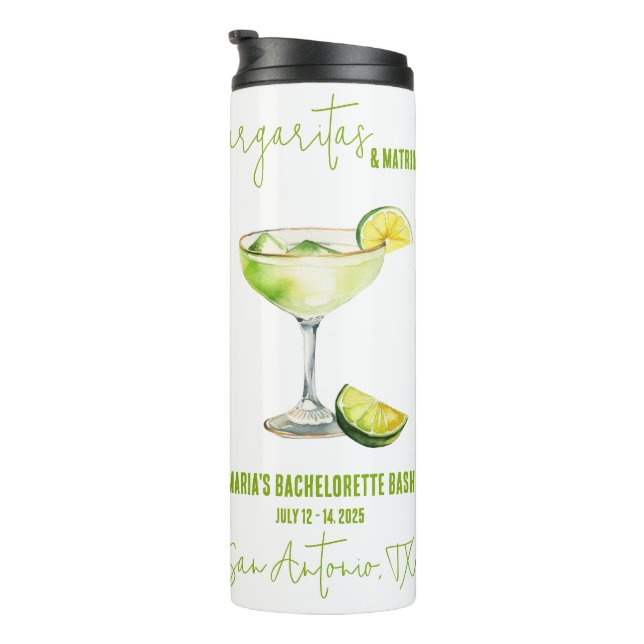 Garrafa Térmica Fim de Semana de Despedida de Solteira Margaritas  (Rotação à direita)