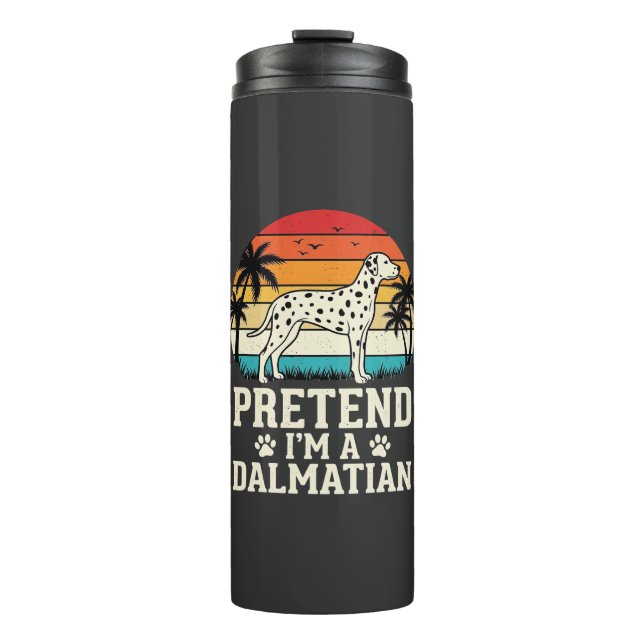 Garrafa Térmica Fingir Que Sou Um Cão Dalmatas Retro (Frente)