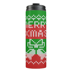 Garrafa Térmica Fios de jingelas com estrutura de suéter febril