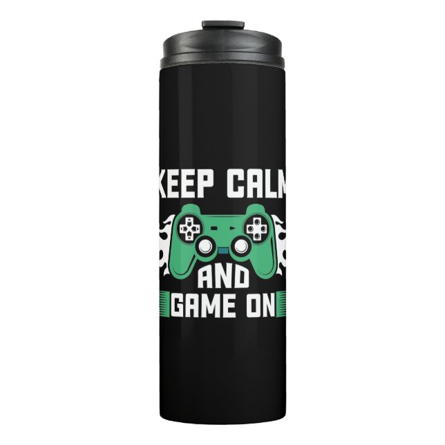 Garrafa Térmica Fique Calmo E Jogue (Frente)