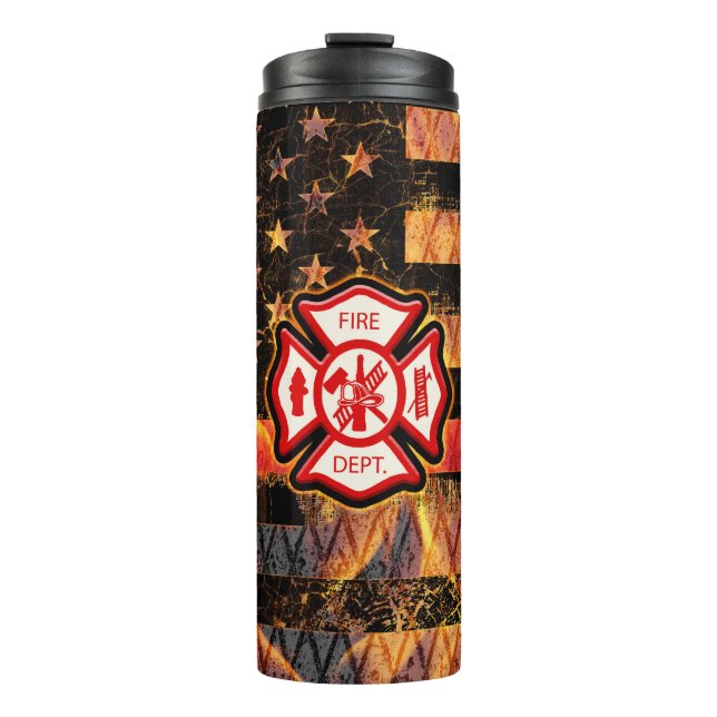 Garrafa Térmica Firefighter Cross and Flames (Frente)