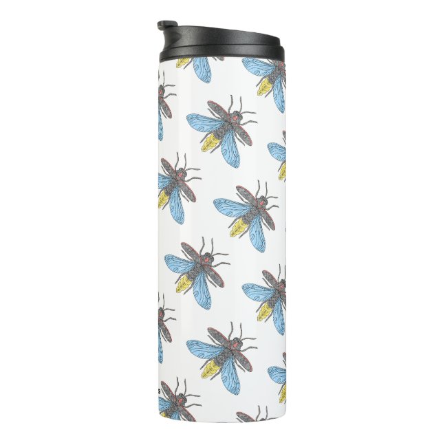 Garrafa Térmica Firefly (padrão branco) - Tumbler térmico (Rotação à direita)