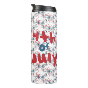 Garrafa Térmica Fireworks 4 de julho Stars Doodles