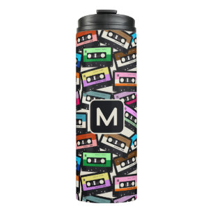 Garrafa Térmica Fitas de Caseta Retroativa de Monograma Personaliz