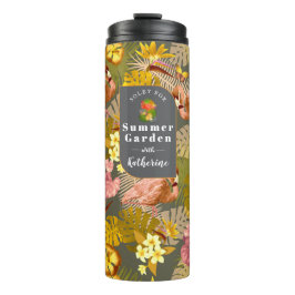 Garrafa Térmica Flamingo Garden Cinza Escuro