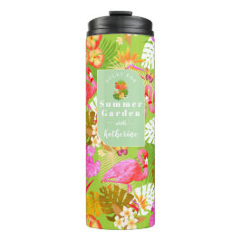 Garrafa Térmica Flamingo Garden Verde Brilhante