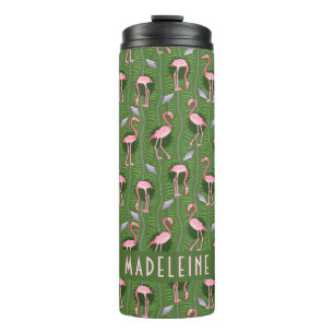 Garrafa Térmica Flamingo - Personalizado padrão verde-escuro
