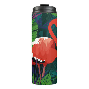Garrafa Térmica Flamingo Rosa: Harmonia Tropical da Borboleta.