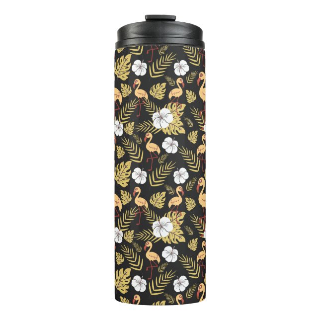 Garrafa Térmica Flamingo seamless pattern yellow and white flowers (Frente)