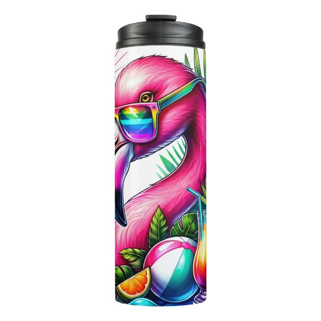 Garrafa Térmica Flamingo tropical vibrante (Frente)