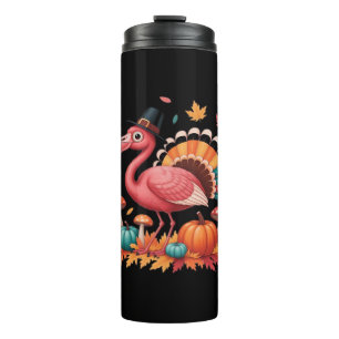 Garrafa Térmica Flamingo Turquia Fofo Flamingo Turquia Queda Folha