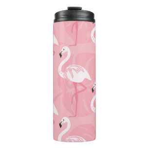 Garrafa Térmica flamingos cor-de-rosa: ilustração da safra.