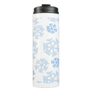 Garrafa Térmica Floco de Neve Azul E Branco