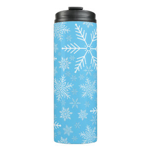Garrafa Térmica Floco de neve azul esguicho-branco de inverno Eleg