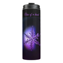 Floco de neve roxo com tumbler térmico preto