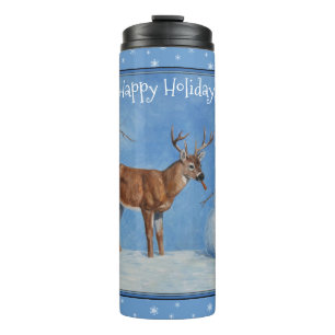 Garrafa Térmica Flocos de neve de Natal de Deer & Snowman