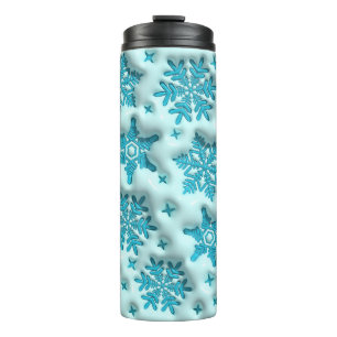 Garrafa Térmica Flocos de neve inflados Puffy Tumbler: Sip no inve