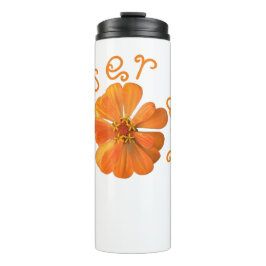 Garrafa Térmica Flor Art Orange ,