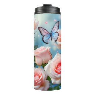 Garrafa Térmica Flor Azul Cor-de-rosa macia