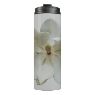 Garrafa Térmica Flor branco de magia em um coletor térmico