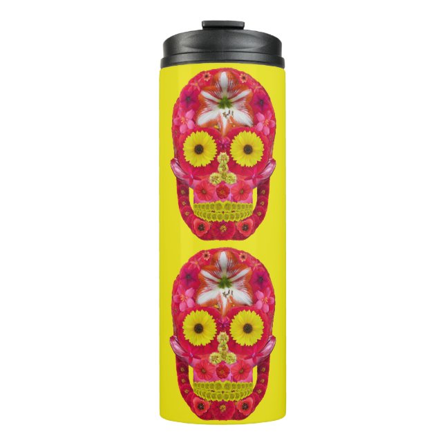 Garrafa Térmica Flor - Caveira 6 (Frente)