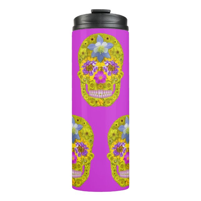 Garrafa Térmica Flor - Crânio 3 (Frente)