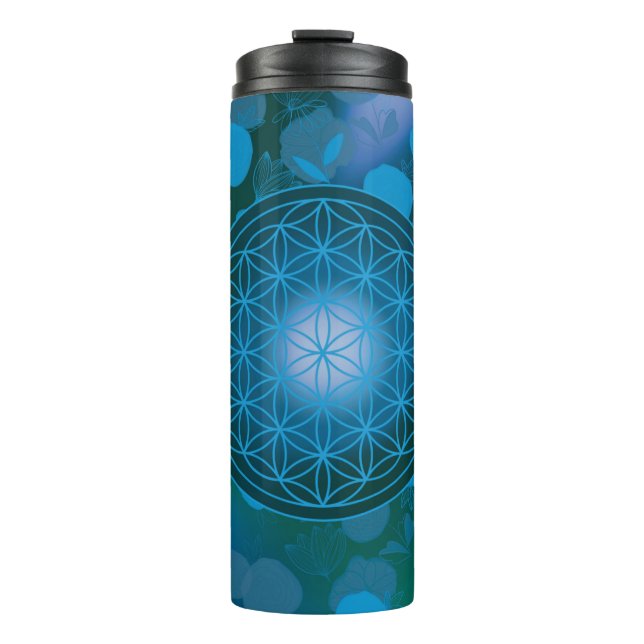Garrafa Térmica flor da vida, chakra,zen,geométrico sagrado, (Frente)
