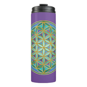 Garrafa Térmica FLOR DA VIDA - Design de Geometria Sagrada 1